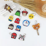 Universal 3D PVC Silicone Cute Cartoon Key Identifier Label Cap Cover Keychain