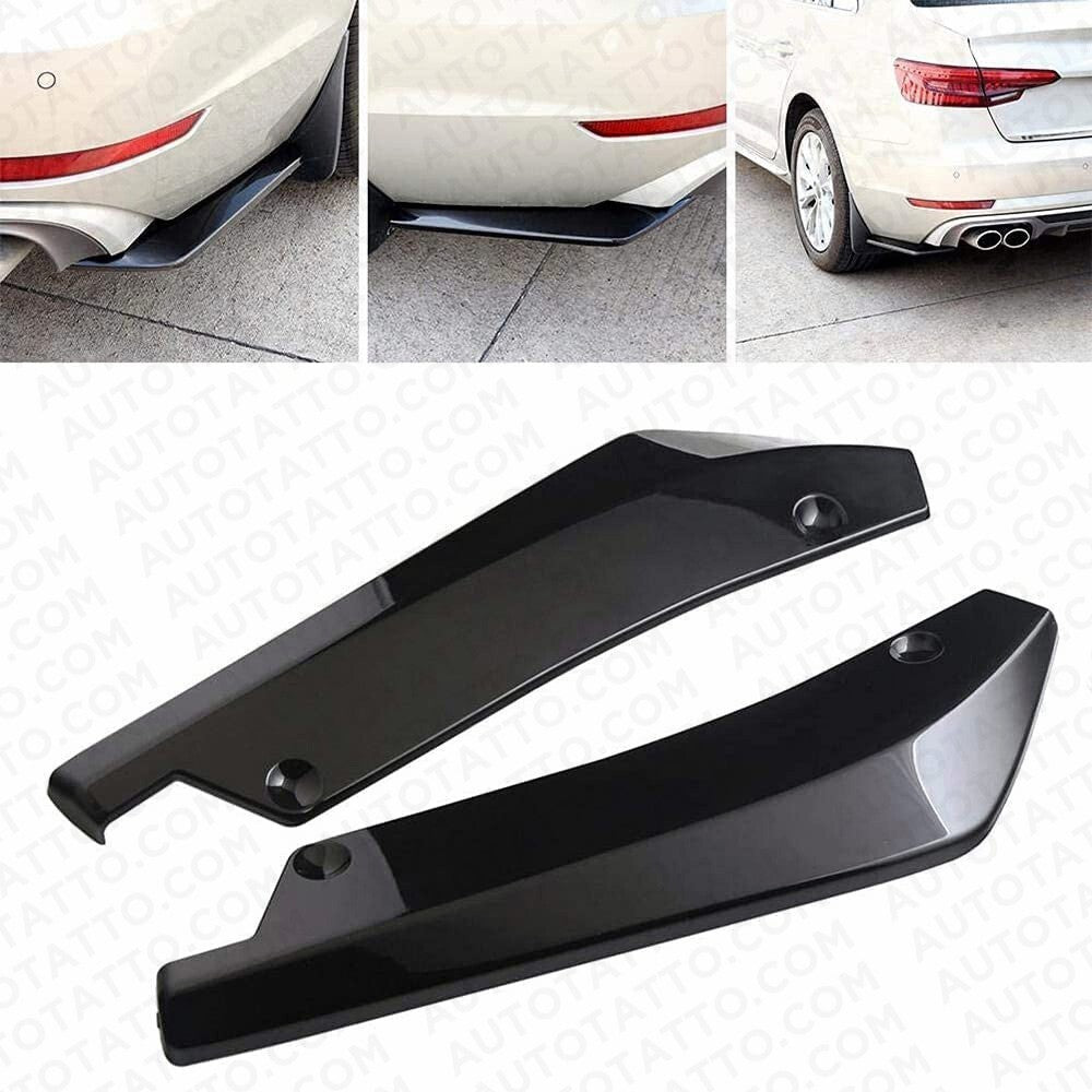 For Mercedes Car Rear Bumper Lip Diffuser Splitter Canard Protector Gloss Black