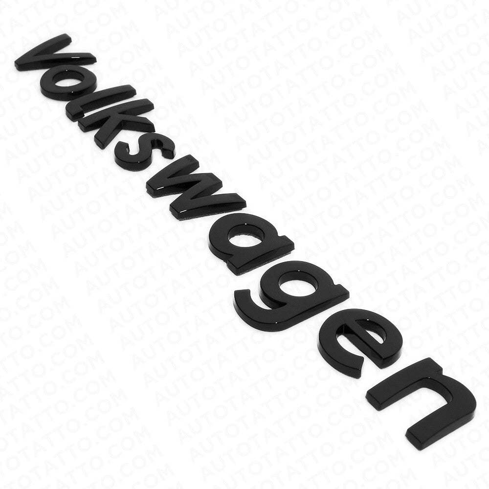 Universal Gloss Black Rear Liftgate Badge Sport Volkswagen Letter Emblem For VW