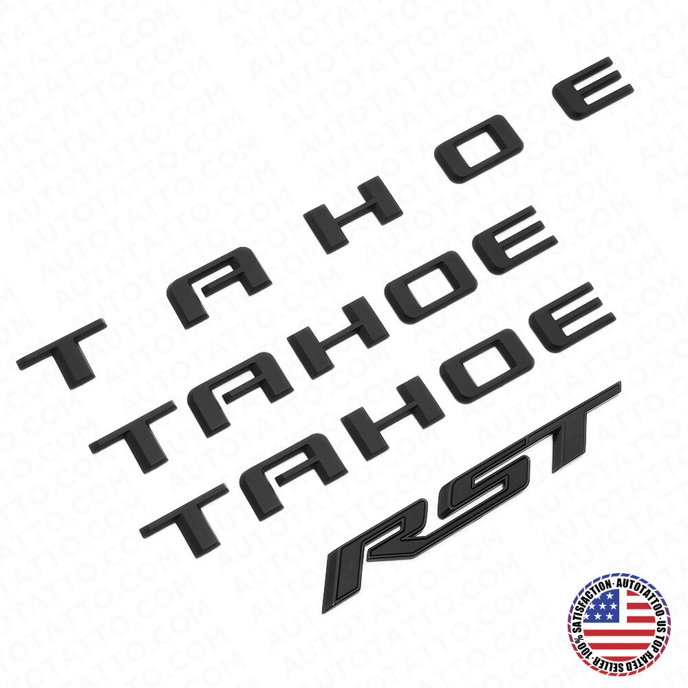 2021+ Chevy Tahoe Matte Black Nameplate Emblem Kit Set LT RST Sport Decorate