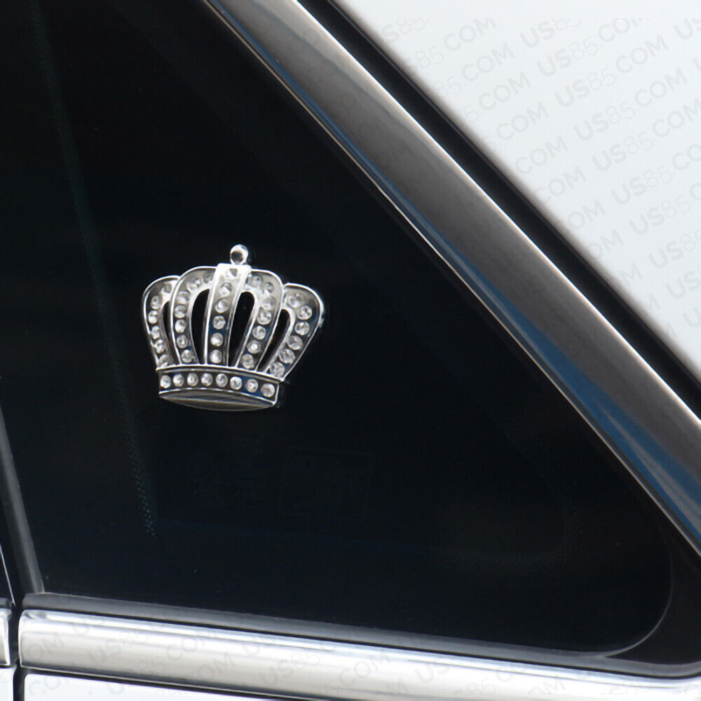 Universal Fashion Zinc Alloy Bling Crystal Crown Car Decal Sticker Decoration