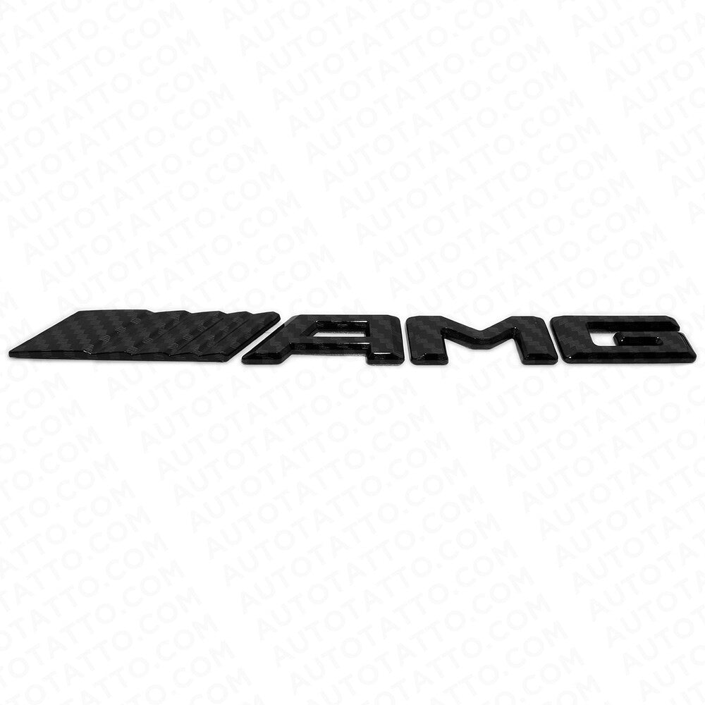 17+ Black Carbon Fiber Style AMG Sport Car Emblem Trunk Lid Logo Badge Decorate
