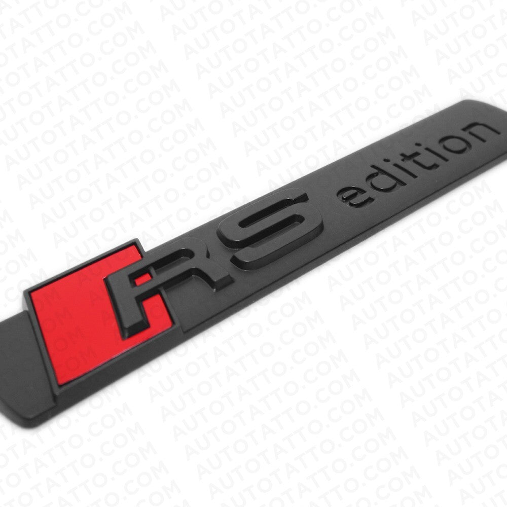 2x Audi Sport RS Edition Side Fender Marker Logo Emblem Decal Badge Matte Black