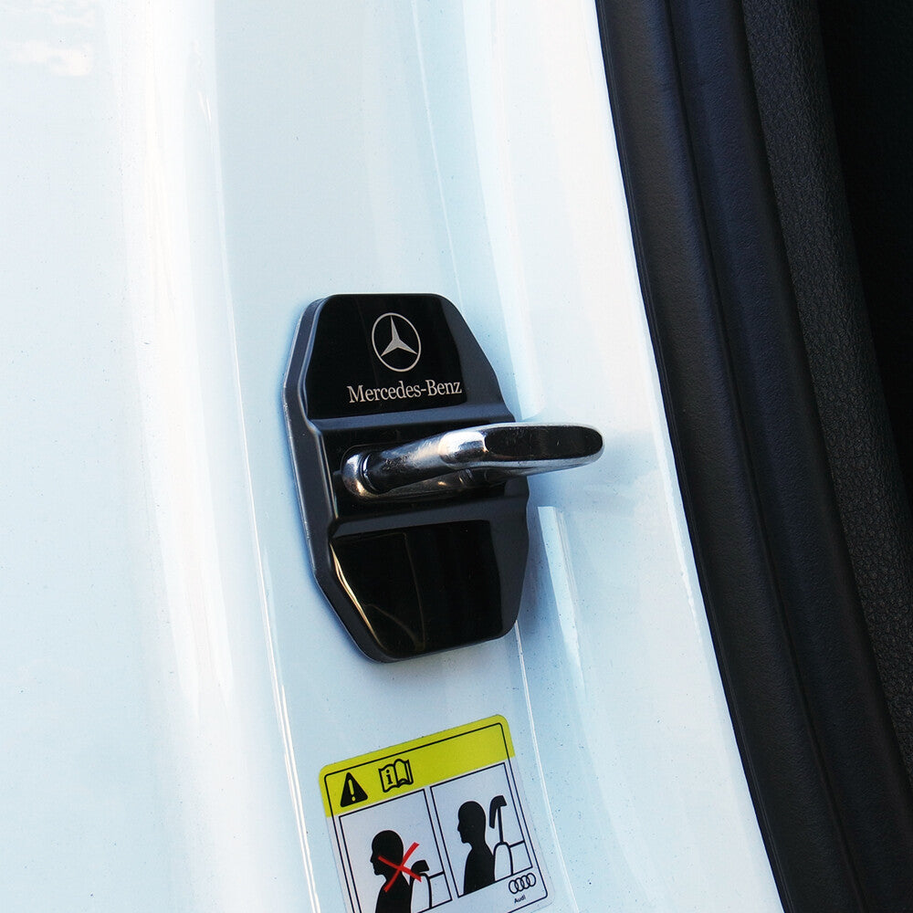 2X Stainless Steel Door Striker Cover Lock Buckle Cap AMG For Mercedes-Benz