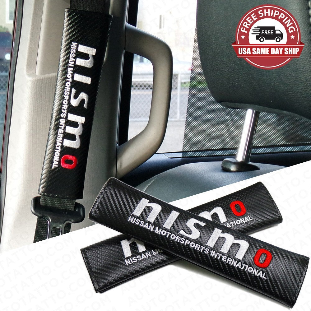 Universal Carbon Car Seat Belt Cover Safety Shoulder Strap Cushion Pad Harness