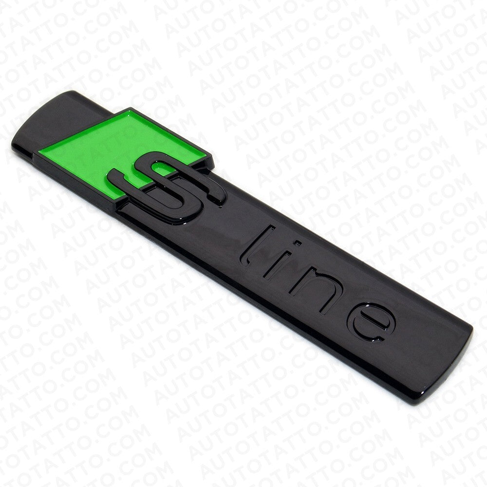 2pcs Sline S LINE Side Fender Marker Emblem Decal Badge Decorate Sport Green