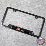 S Line Sport Front or Rear Carbon Fiber Texture License Plate Frame Cover Gift