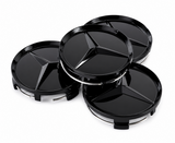 4X Mercedes-Benz Classic Black Wheel Center Hub Caps Emblem 75MM AMG Limited
