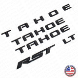 2021+ Chevy Tahoe Matte Black Nameplate Emblem Kit Set LT RST Sport Decorate