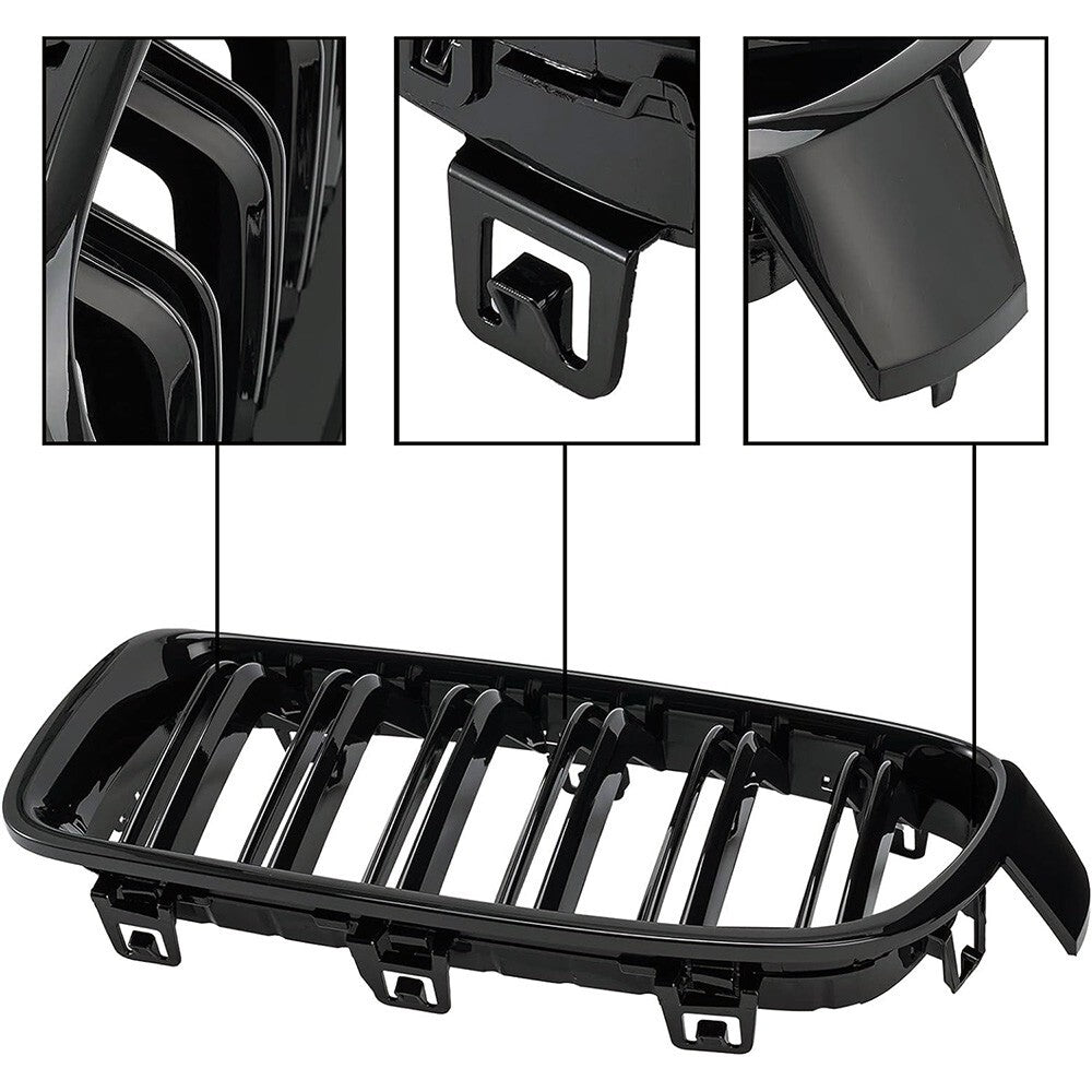 Front Kidney Grill for 12-18 BMW 3 Series F30 F35 328i 335i 320i 330 Gloss Black