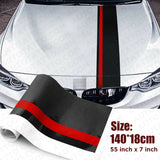 Universal Car Rally Racing Stripes Front Hood 5D Carbon Fiber Decal Wrap Sticker