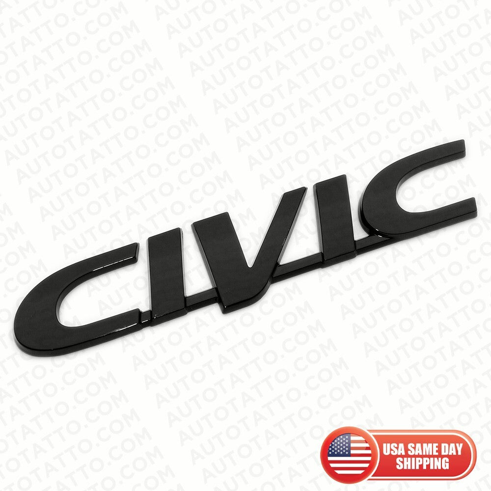 Black Civic Emblem Badge Decal Sticker Trunk Honda JDM Tuner 96-00 6th