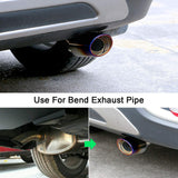Universal Car Exhaust Blue Burnt Pipe Tip Rear Tail Muffler Stainless Curved 3.5