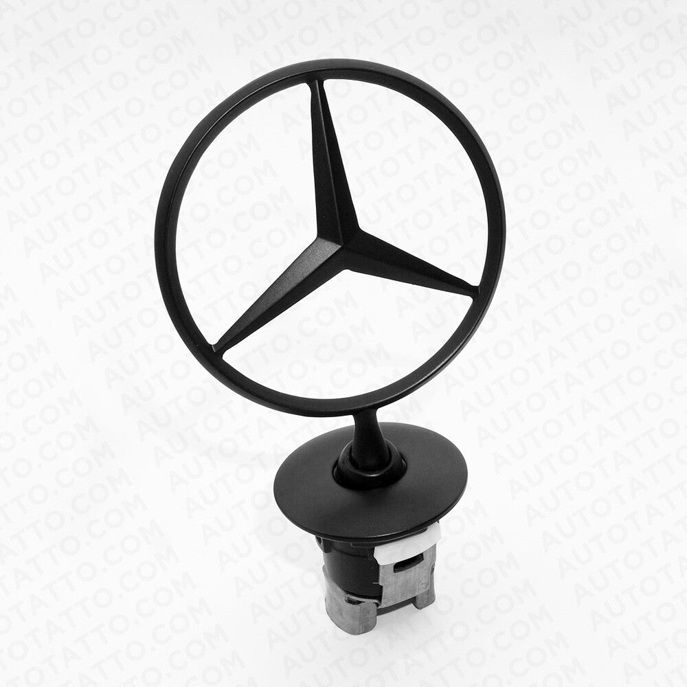 Mercedes-Benz OEM Black Front Hood Ornament Mounted Star Logo Badge Emblem A221
