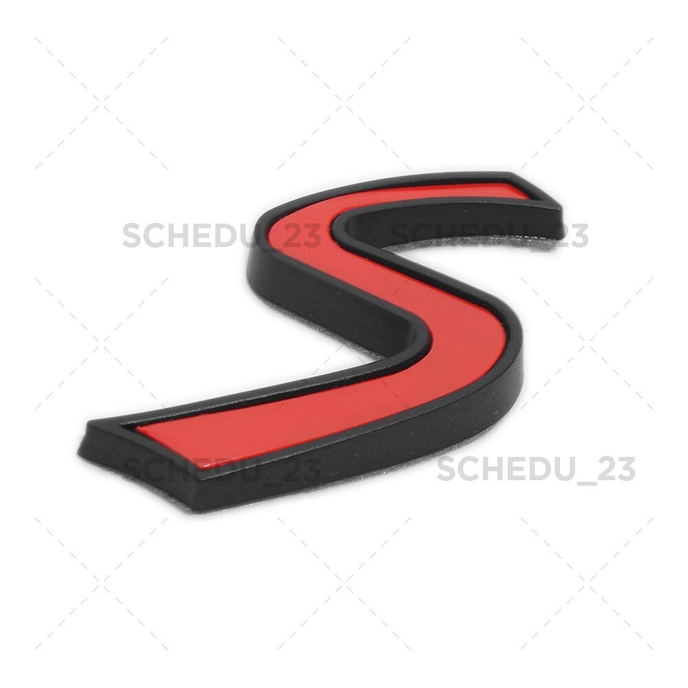 For MINI Cooper S Lettering Black & Red Rear Trunk Boot Logo Emblem Badge