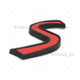 For MINI Cooper S Lettering Black & Red Rear Trunk Boot Logo Emblem Badge