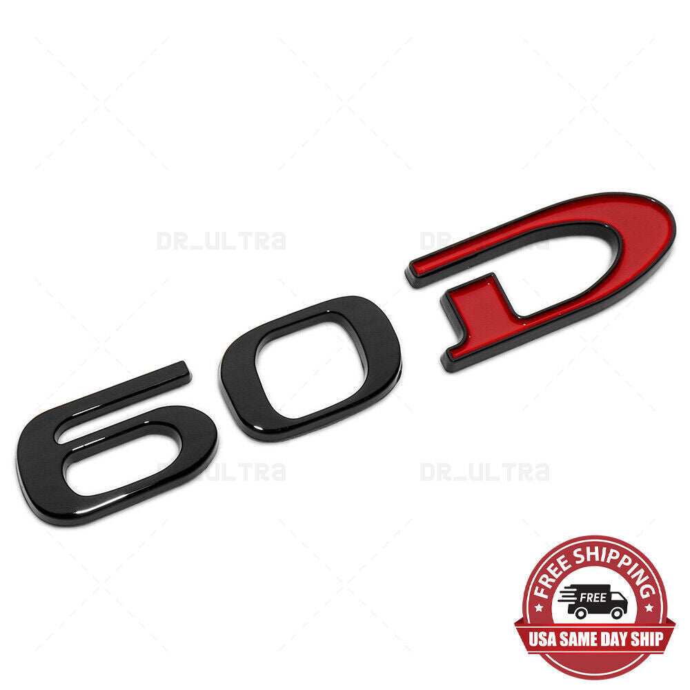 Tesla Rear Liftgate Lid Model 60D Nameplate Logo Badge Emblem Sport Black & Red