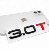 Audi Car Rear Trunk Deck Lid 3.0T Turbo Nameplate Emblem Logo Badge Black Red