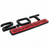 17-22 Rear Trunk Lid 2.0T Quattro Nameplate Emblem Badge Black & Red