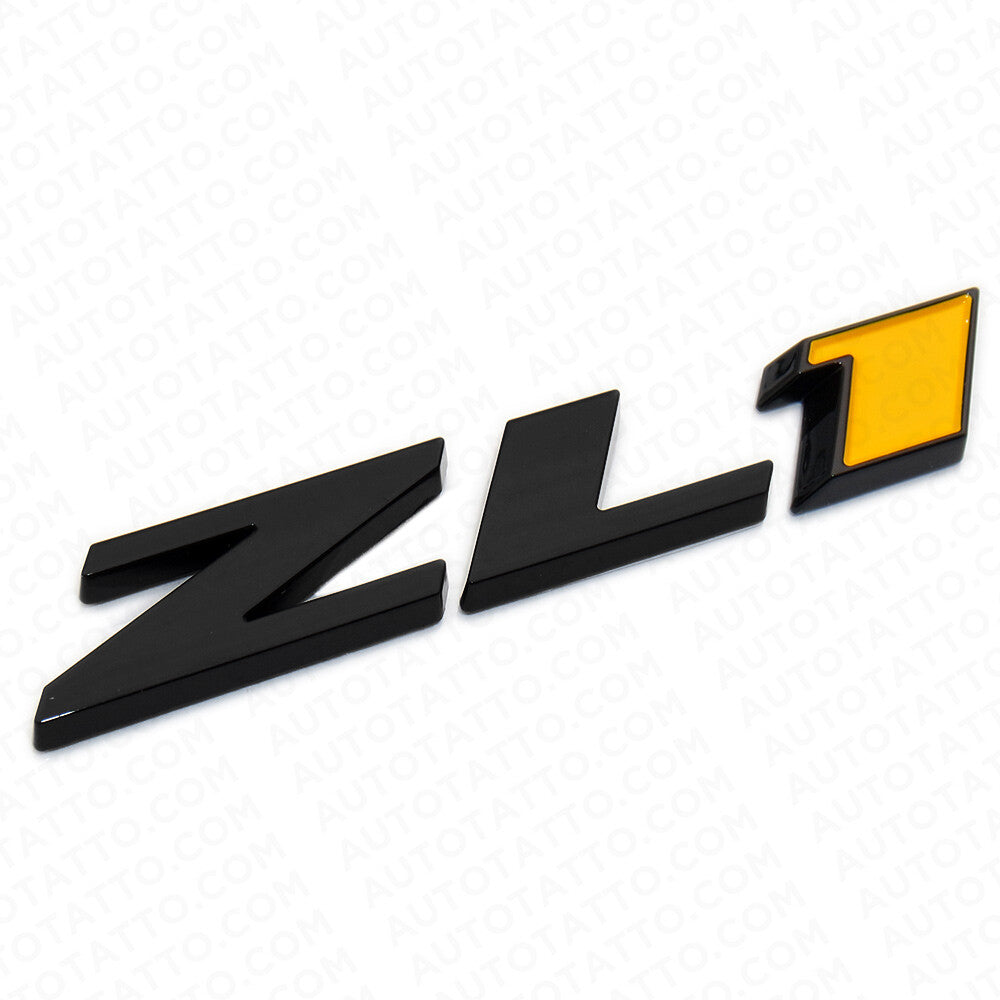 Camaro Hood or Rear Bumper ZL1 Nameplate Logo Sport Emblem Decorate Black Yellow