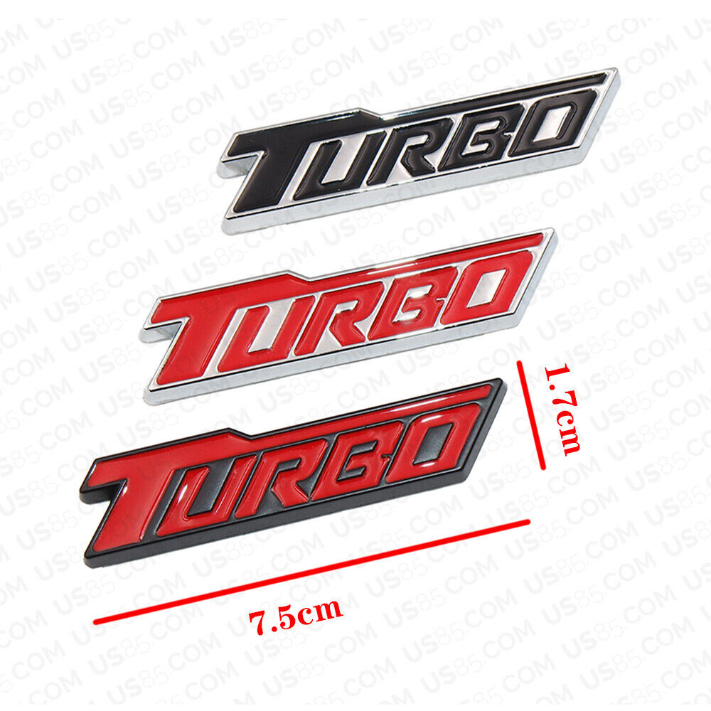 3D Fashion Metal Turbo Car Decal Badge Emblem Sticker for Auto Decoration