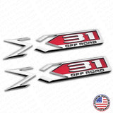 2x GMC Sierra X31 Off Road Rear Truck Bed Decal Badge Logo Emblem Nameplate Red