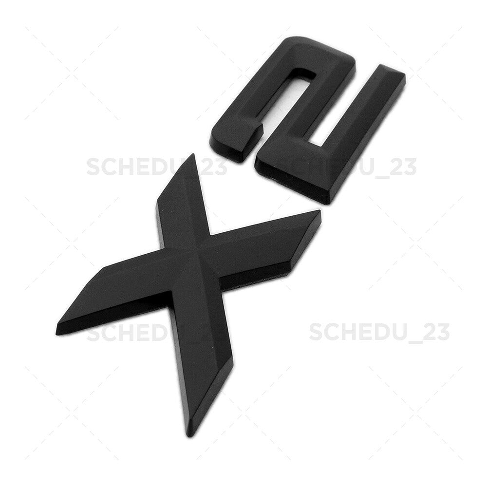 18-23 Matte Black X2 Letter Logo Emblem Badge Rear Liftgate Nameplate M Sport
