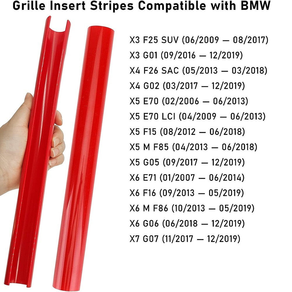BMW X3 X4 X5 F25 G01 G02 Front Grille Grill Bar V Brace Trim Strips Cover Red