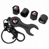 4x Hex TRD Off Road Car Tire Wheel Air Stem Dust Valve Caps Cover + Keychain