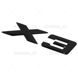 18-24 Gloss Black X3 Rear Liftgate Trunk Nameplate Letter Emblem Badge /M Sport
