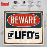 Beware of UFO Funny Sticker Decal Home Office Car Van Truck Door Window Decorate