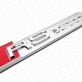 Audi RS Edition Side Fender Marker Logo Emblem Decal Badge Decorate Silver Sport