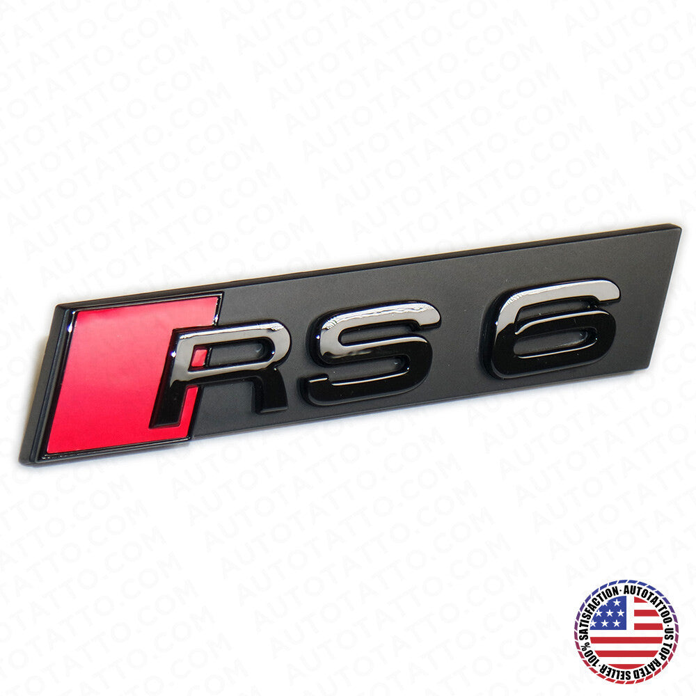 Audi RS6 Front Grille Bumper Radiator Lettering Emblem Badge Logo Sport Black