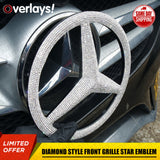 For Mercedes Front Grill Overlays Add-On Logo Emblem AMG Sport 3D Diamond Style