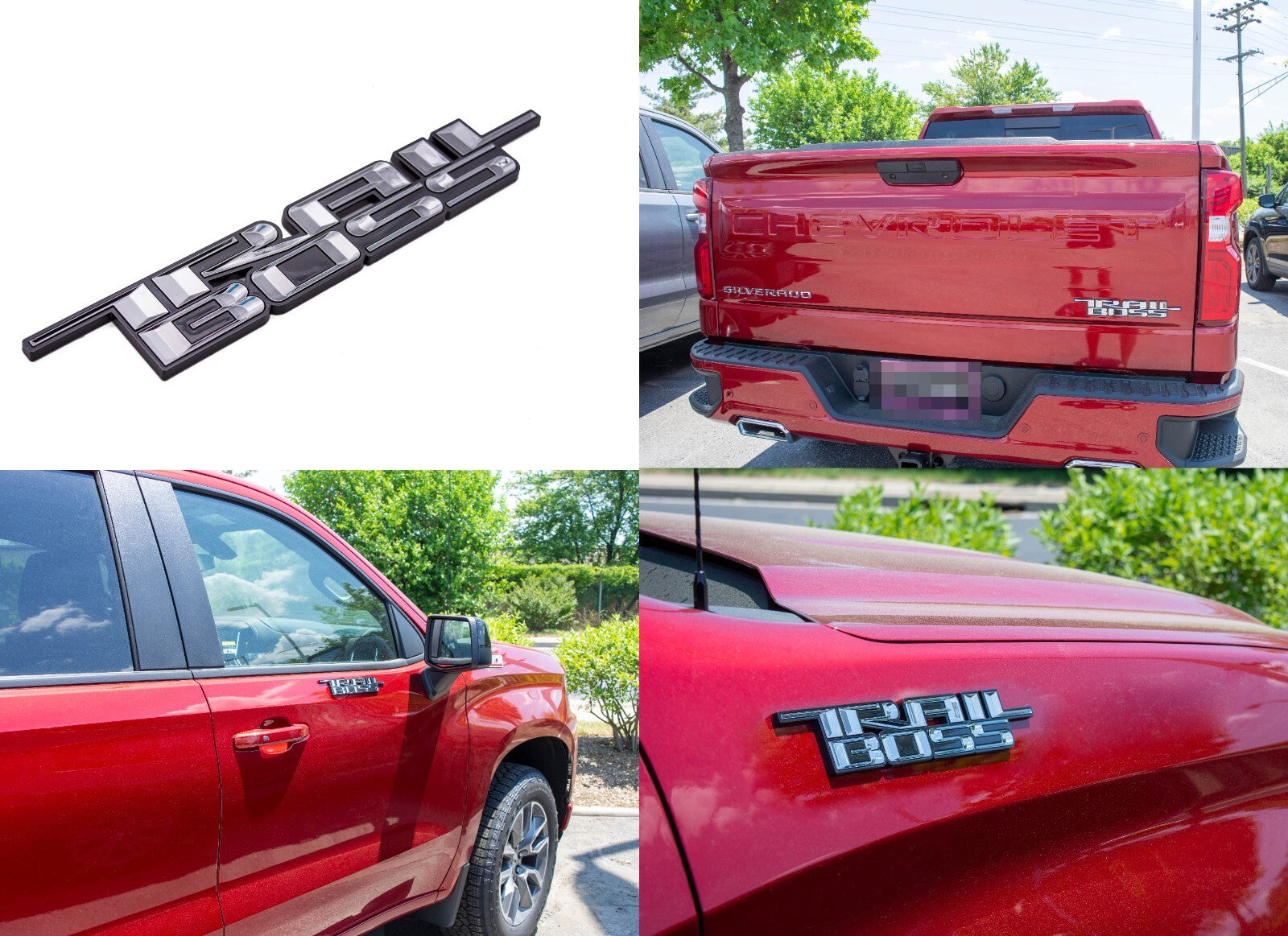 1 x chorme Black 2000-2024 Silverado Z71 Trailboss Emblem Badge Nameplate