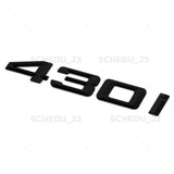 17-20 Matte Black 4 Series 430i Trunk Lid Nameplate Emblem Badge M Performance