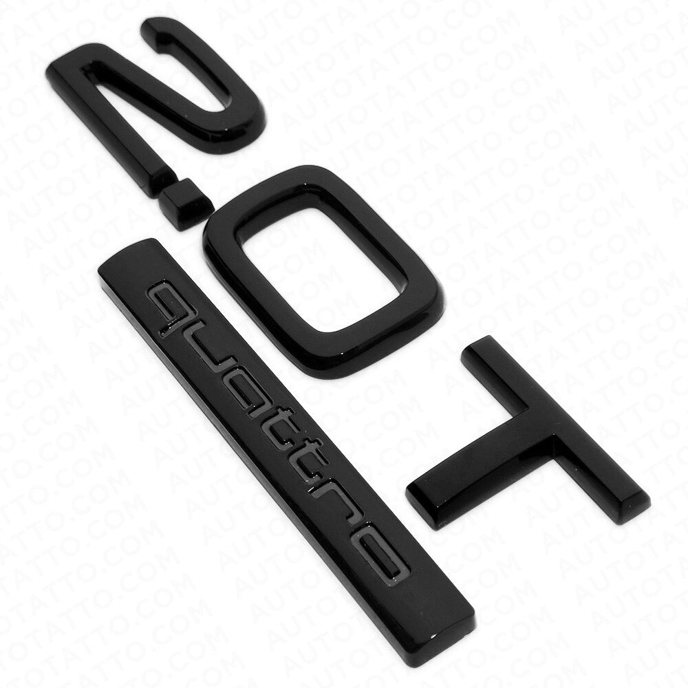 04-22 Audi Rear Trunk Deck Lid 2.0T Quattro Nameplate Emblem Logo Badge Blackout