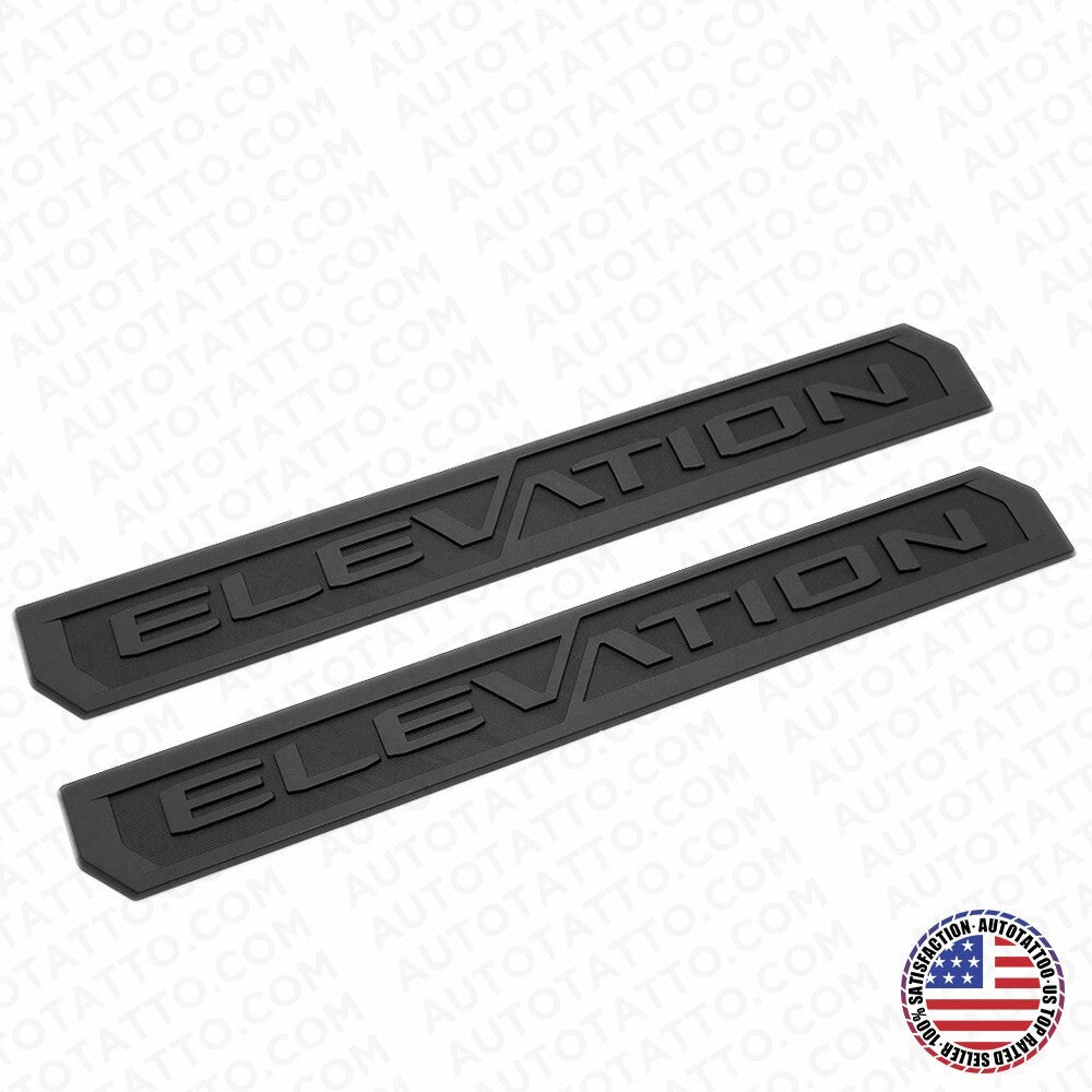 2x 19-23 GMC Sierra Elevation Front Door Left Right Nameplate Emblem Matte Black