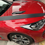 Fit Stinger Car Rally Racing Stripes Front Hood Carbon Fiber Decal Wrap Sticker
