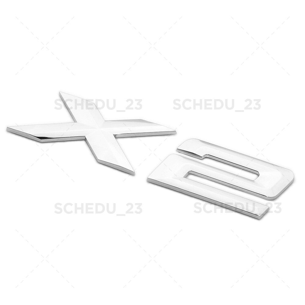 18-23 Chrome X2 Letter Logo Emblem Badge Liftgate Nameplate Rear Trunk M Sport