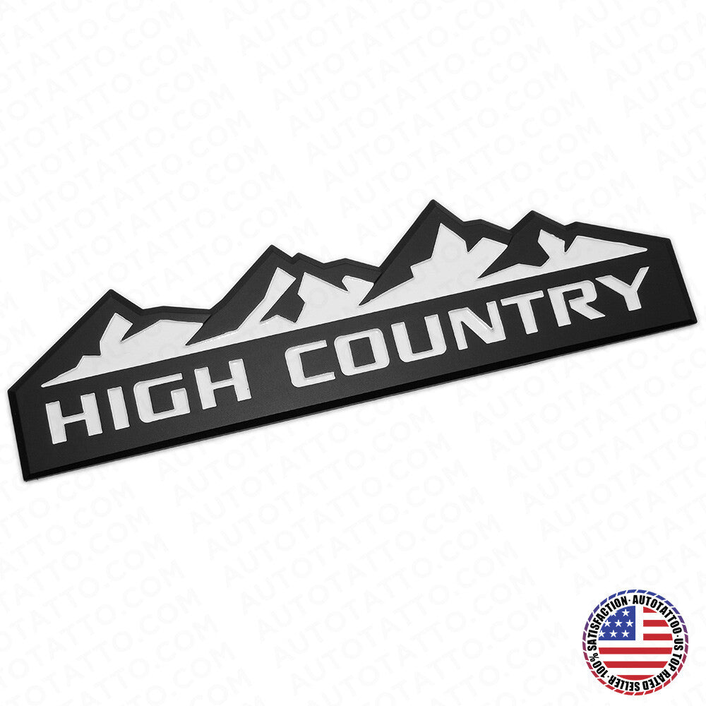 14-19 GM Chevy High Country Front Door Tailgate Letter Logo Emblem Badge Black