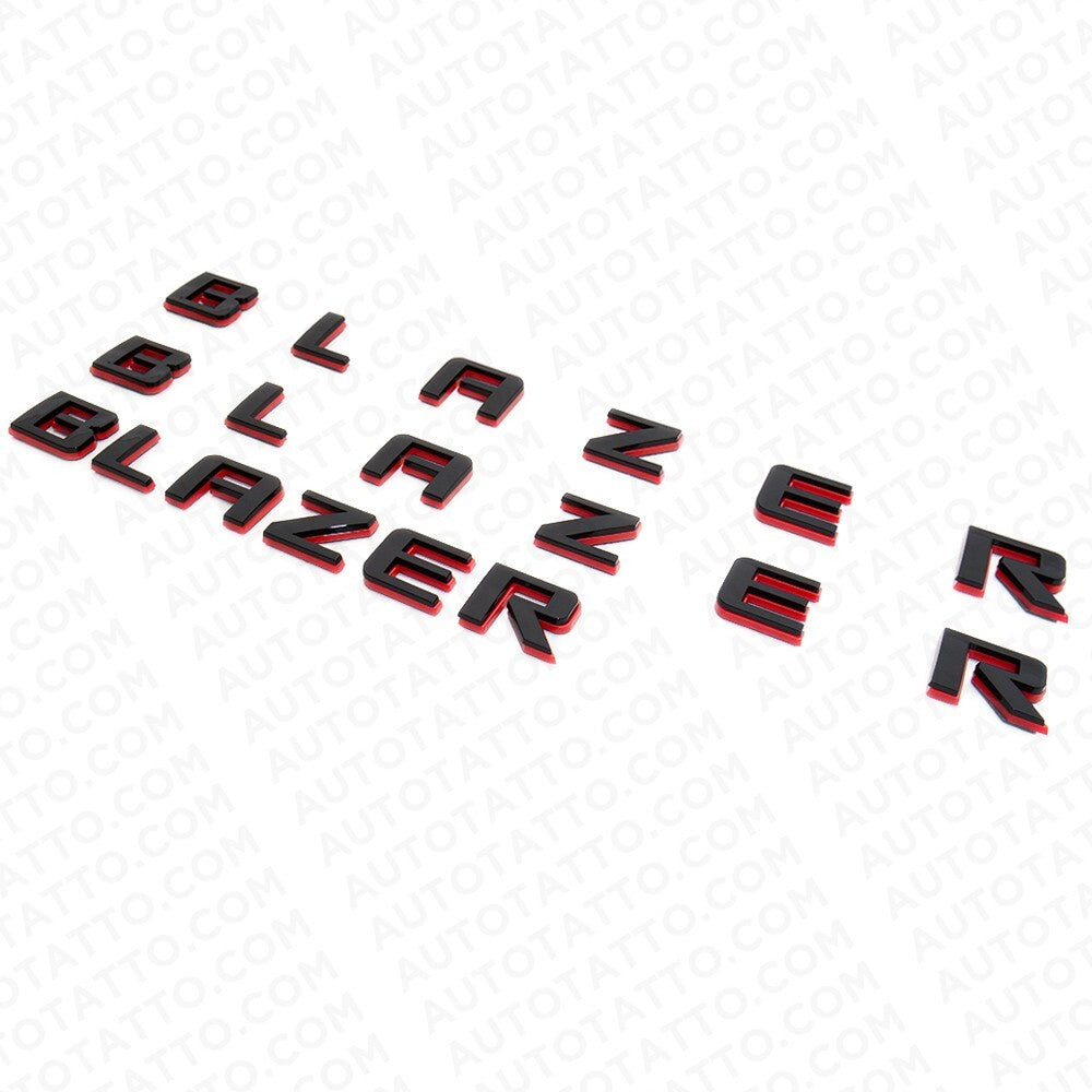 3pcs 19-23 Chevrolet Blazer Front Door & Liftgate Redline Nameplate Badge Emblem