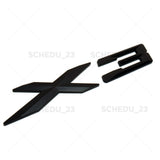 Matte Black X3 Letter Logo Emblem Badge Liftgate Rear Trunk ABS Series ///M