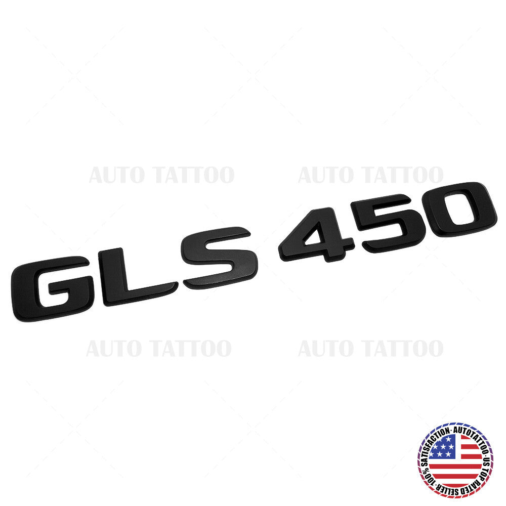 17-19 Mercedes GLS 450 Letter Emblem Liftgate Logo Badge AMG Sport Matte Black