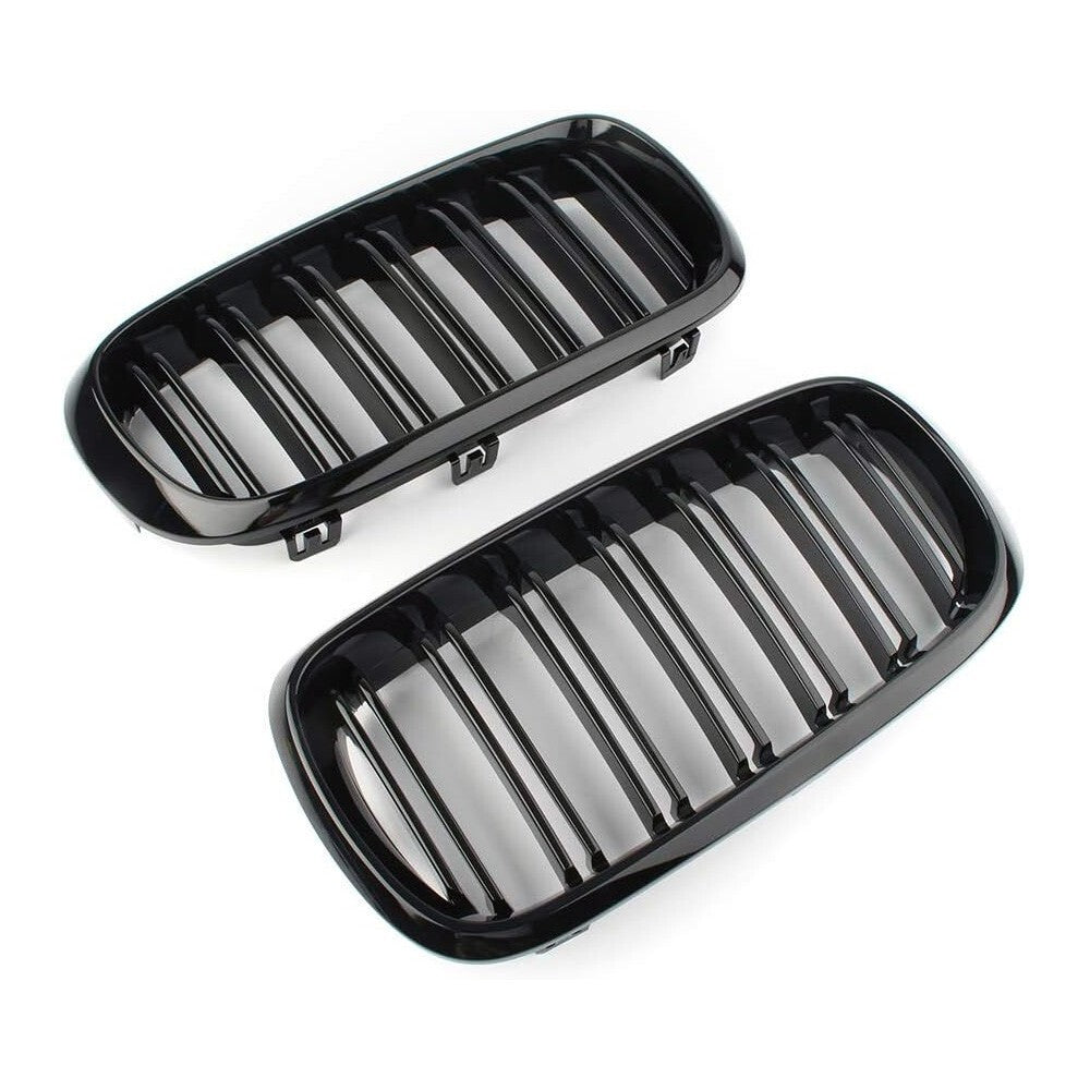 Front Kidney Grill For BMW F15 X5 F85 X5M F16 X6 F86 X6M Gloss Black Double Slat