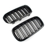 Front Kidney Grill For BMW F15 X5 F85 X5M F16 X6 F86 X6M Gloss Black Double Slat