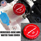 Mercedes AMG Sport Universal Aluminum Hood Water Washer Tank Cap Cover Trim Red