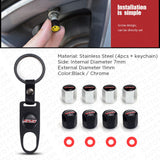 Universal Black Car Wheel Tyre Tire Valves Dust Stems Air Caps Keychain Emblem F