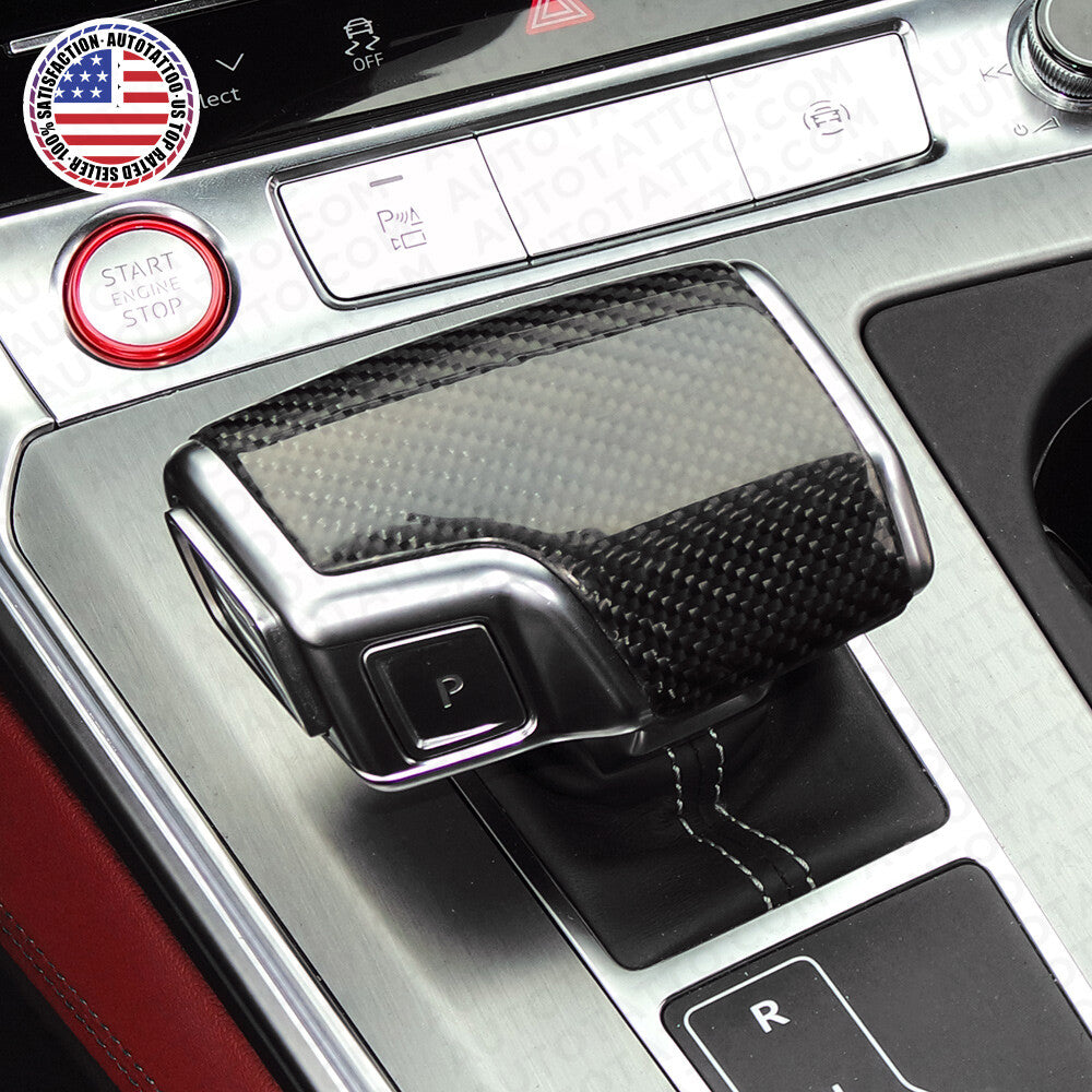 19-21 A6 A7 S6 S7 Q8 SQ8 RS Q8 Real Carbon Fiber Replace Shift Knob Cover Sport