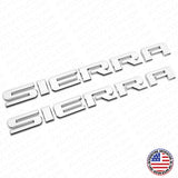 2x GMC 07-20 Sierra OEM Chrome Front Door Tailgate Badge Logo Emblem Nameplate